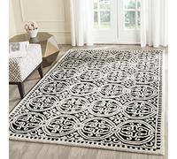 SAFAVIEH Tapis Traditionnel Pour Salon, Salle à manger, Chambre à coucher - Cambridge Collection, Tapis à poil court, Noir et Ivoire, 183 X 274 cm
