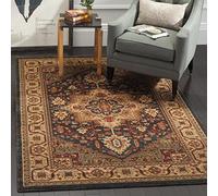 Tapis rectangulaire d'intérieur traditionnel tissé , collection Mahal, MAH656, en bleu marine / beige, 201 X 279 cm pour le salon, la chambre ou tout autre espace intérieur par SAFAVIEH.