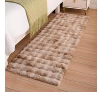 Tapis rectangulaire et moelleux moderne à bulles 3D lavable en peluche 3D, épais, doux, pelucheux et antidérapant pour chambre à coucher, salon, canapé, baie vitrée, dortoir, chambre d'enfant (kaki