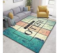 Tapis rectangulaire moderne en velours doux avec motif floral et plantes - Lavable et antidérapant - Pour salon, chambre à coucher, chevet, cuisine, bureau, entrée (#8, 80 x 120 cm)