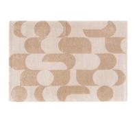 Tapis rectangulaire motif seventies écru et beige 120 x 170 cm - Oviala