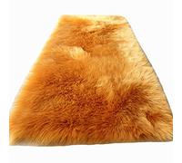 Tapis rectangulaire Rose en Fausse Fourrure for Chambre à Coucher, Tapis Lavable Peau de Mouton for Salon, 50 x 80 cm(Orange,Rectangular 90x150cm/35.4x59.0in)