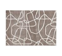 Tapis rectangulaire taupe à motifs line art 160 x 230 cm APOLLINE