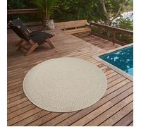 Tapis Rectangulaire - THE CARPET - Kansas - Jute Crème- Résistant UV - 120 cm rond