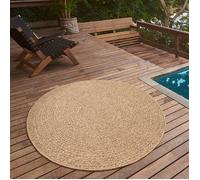 Tapis Rectangulaire - THE CARPET - Kansas - Jute Naturel - Résistant UV - 80 cm rond