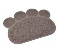 Love Story Tapis repas et litière Forme patte pour chien et chat 40x30 cm Taupe