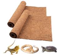 Tapis reptile en fibre de coco, 2 paquets de tapis de reptiles naturels Doublure de terrarium Tapis de substrat de literie Tapis livraisons pour agame barbu léopard gecko Iguana Serpent (2 paquets 100