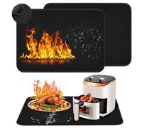 Tapis Résistant À La Chaleur 60 X 80 cm, 2 Pièces Tapis De Protection Contre La Chaleur, Tapis En Silicone Ignifuge, Tapis Ignifuge En Silicone, Tapis Réfractaire Pour Friteuse À Air, Micro-Ondes