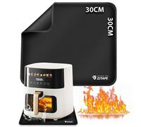 Tapis résistant à la chaleur pour friteuse à air - 30 x 30 cm, tapis en silicone ignifuge pour comptoir de cuisine, protecteur de comptoir, antidérapant et imperméable pour friteuse, four, machine à