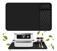 Tapis Résistant à La Chaleur pour Friteuse à Air Accessoire 65×40 cm, Tapis Silicone en Lgnifuge Comptoir de Cuisine pour Ninja/Philips/Cosori, Avec Coussin Amovible Résistant à La Chaleur (Noir)
