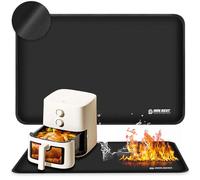 Tapis résistant à la chaleur, tapis résistant à la chaleur pour friteuse à air, tapis en silicone ignifuge 60 x 40 cm pour plans de travail de cuisine, protecteur de plan de travail, antidérapant et i