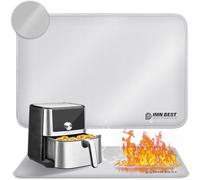 Tapis résistant à la chaleur, tapis résistant à la chaleur pour friteuse à air, tapis en silicone ignifuge 60 x 40 cm pour plans de travail de cuisine, protecteur de plan de travail, antidérapant et i
