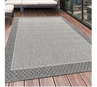 Tapis résistant aux intempéries pour terrasses et balcons gris 80x150 cm motif à carreaux imperméabiliser pour salon et cuisine