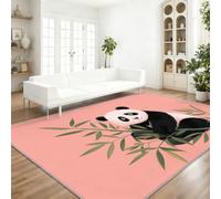 Tapis résistant, Nature Décontracté, 60 x 90 cm | Panda Bambou Imprimé 100% Polyester Doux Tapis pour Balcon terrasse Chambre Cuisine Salon