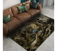 Tapis rétro du Milieu du siècle Liberty menant Les Gens célèbres Peinture Impressions Tapis Lavable antidérapant entrée pour la Ferme Hall d’entrée 160x200cm