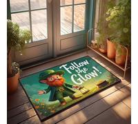 Tapis rétro Follow The Glow : A Leprechaun'S Magical Lantern Journey Paillasson Home Sweet Home Tapis de porte pour entrée de maison (65 x 90 cm)