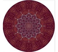 Tapis Rond 100 cm Mandala Rouge Tapis d’intérieur Moderne,Moquette Doux Chambre Adulte pour Chambre Et Salon - avec Le Fond Antidérapant Et Facile d'entretien