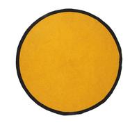 Tapis Rond Ø120cm Style Rétro Coton Jaune Moutarde et Bord Noir - KITTS