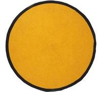 Tapis Rond Ø120cm Style Rétro Coton Jaune Moutarde et Bord Noir - KITTS -