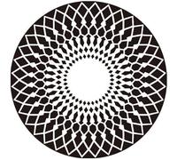 Tapis Rond 140 cm de Diamètre Géométrie Noire Confortable Tapis Salon Rond Antidérapant Lavable,Moquette décoratifs de Mode,pour Chambre ou Couloir, Doux et Chaleureux