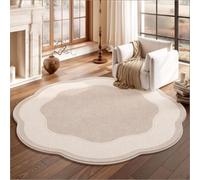 Tapis Rond 140 cm de Diamètre Modèle Gris Confortable Tapis Salon Rond Antidérapant Lavable,Moquette décoratifs de Mode,pour Chambre ou Couloir, Doux et Chaleureux