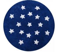 Tapis rond Ø140cm fait à la main en coton motif enfant pour chambre ETOILE R