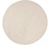 Tapis rond Ø150cm fait à la main en laine motif faux uni pour salon FOLIA