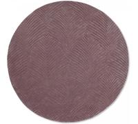 Tapis rond Ø150cm fait à la main en laine motif faux uni pour salon FOLIA