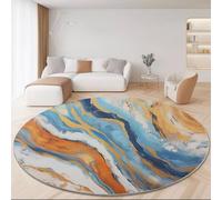 Tapis Rond 180 cm, Abstrait Marbré Formations rocheuses Motif - Confectionné en Flanelle Et Polyester, Confortable Lavable Anti-Dérapant Résistant À La Décoloration Coloré Tapis Et Usage Quotidien
