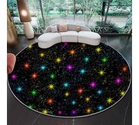 Tapis Rond 180 cm (Round) Décoration d'intérieur élégante Univers Abstrait de la lumière des étoiles Lavable - Poils Courts Doux et antidérapant - pour Chambre à Coucher, Salon, Vestibule Couleur