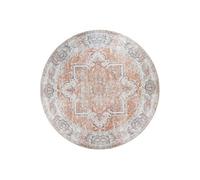 Tapis Rond Ø200cm avec Motifs Orange et Bleu - COLABA -