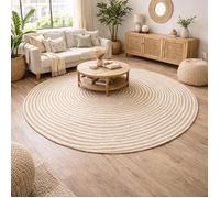 Tapis rond Ø250cm fait à la main en jute motif simple pour salon SPIRALTRY