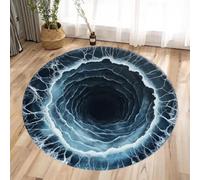 Tapis Rond 3D Monde sous Marin, Rug Illusion avec Requins Poissons, Carpet Artistique sur Le Thème de Océan, Tapis Antidérapant pour Chambre Enfant Décoratif Salon (Style 2,60cm)