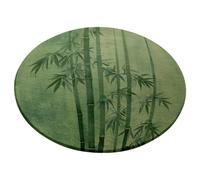 Tapis Rond 80 cm Diamètre Modèle Vert Microfibre Moquette Doux Lavable en Machine,Confortable Tapis Salon Rond Antidérapant