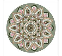 Tapis Rond 90 cm Diamètre Rose Marron Tapis Moderne Moelleux à Poils Courts, antidérapant, Durable et Facile à Nettoyer,pour Salon et Chambre ou Salle Manger, décoratif