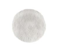 Tapis rond 90 cm fausse fourrure blanche