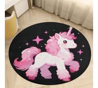 Tapis Rond 90 cm Ggéométrique Illusion d'optique 3D Antidérapant Rug pour Salon Chambre Décoration Géométrique Néon Tapis pour Chambre Garçons Filles Adolescents, Color 6