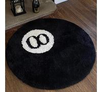 Tapis rond à 8 boules - 80 cm - Antidérapant - Flocage - Tapis de bain pour douche - Joli tapis rond pour décoration de chambre à coucher, salon, salle à manger, dortoir