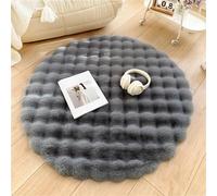 Tapis rond à poils longs - Grand tapis doux à poils courts - Absorbe l'eau, antidérapant - Pour chambre à coucher, chambre d'enfant, salon - Décoration moderne (gris foncé, 120 cm)