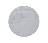 Tapis Rond à Poils Longs "Rabbit" 160cm Bleu Gris