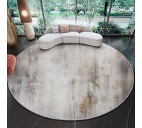 Tapis Rond Abstraction Rétro Texture Tachetée Lignes 60 Cm - Tapis Doux Et Moderne pour Salon, Chambre, Bureau Ou Entrée, Antidérapant, Facile À Nettoyer, Résistant Et Confortable Taupe