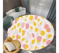 Tapis Rond Abstrait Couleur Salon, Imprimé Léopard Brillant Imprimé Tapis de Sol Décoration Antidérapant - 120 cm pour Salon Chambre Cuisine Balcon Terrasse Salle à Manger