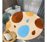 Tapis Rond Abstrait Couleur Salon, Minimaliste Géométrique Imprimé Tapis de Sol Décoration Antidérapant - 120 cm pour Salon Chambre Cuisine Balcon Terrasse Salle à Manger