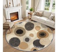 Tapis Rond Animaux Sauvages Imprimé Léopard Color Block Lavable 240cm | Poils Courts Antidérapant Tapis Art Abstrait pour Cuisine et Bureau Descente de Lit Imprimé Facile à Entretenir