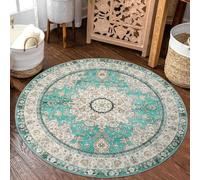 Tapis Rond,Chaise de Table Vintage à Fleurs Beige Orange, Vert, ø 190 cm, Large Rugs for Living Room Lounge Home Decor Carpets Floor Protection Mat,