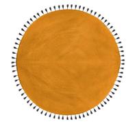 Tapis rond coton ""Pop"" diamètre 120 cm Atmosphera - Ocre