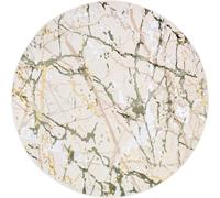 Tapis rond court beige effet 3D salon chambre design 200 x 200 cm