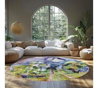 Tapis Rond d’Art Abstrait Fauve Promenade des oliviers Tableaux célèbres Grands Tapis antidérapants pour Salle à Manger Chambre Bureau à Domicile 200x200cm