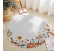 Tapis rond de 180 cm pour salon, motif girafe aquarelle, imprimé cuir marron et blanc, lavable, pour chambre à coucher, tapis rond à poils courts antidérapant pour salle à manger, chambre d'enfant