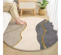 Tapis Rond De Ligne De Papillon Abstrait,Tapis De Couleur De De Chambre À Coucher Minimaliste Moderne,Boho Art Nursery Throw Mat(Gold,200x200cm)